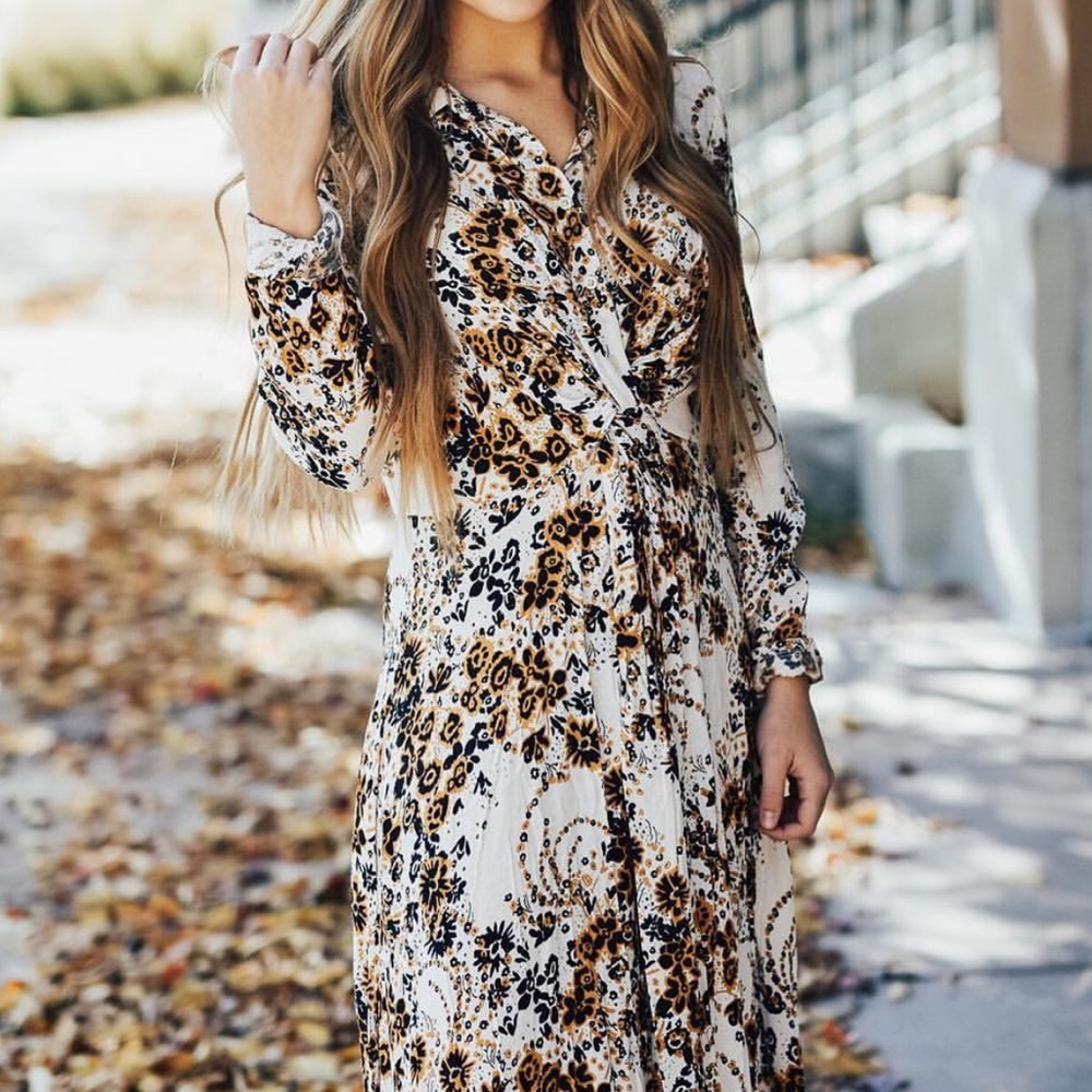 Free People Floral Shirt Dress